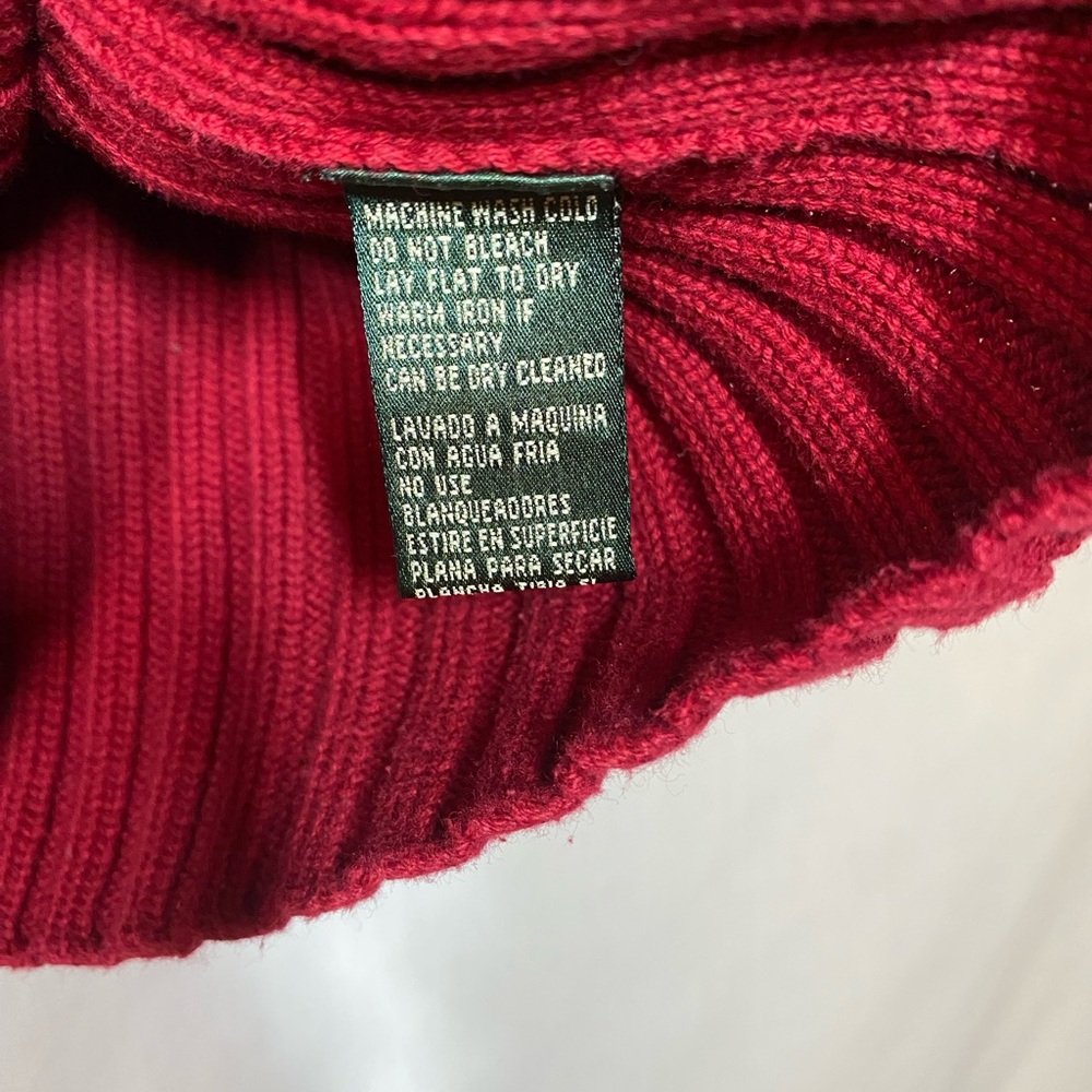 Ralph Lauren Ribbed Quarter‑Zip Sweater in Dark Red - Picture 4 of 5